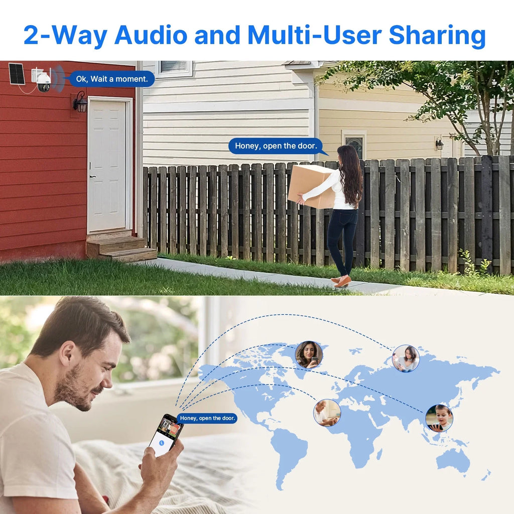 Solar Rechargeable Detection Card Battery Security Night View AI Vision,Spotlights,SD Slot,Smart Hiseeu Audio,Color Pan/Tilt,8X Wireless 2K/3MP zoom,2-Way Camera,360 digital