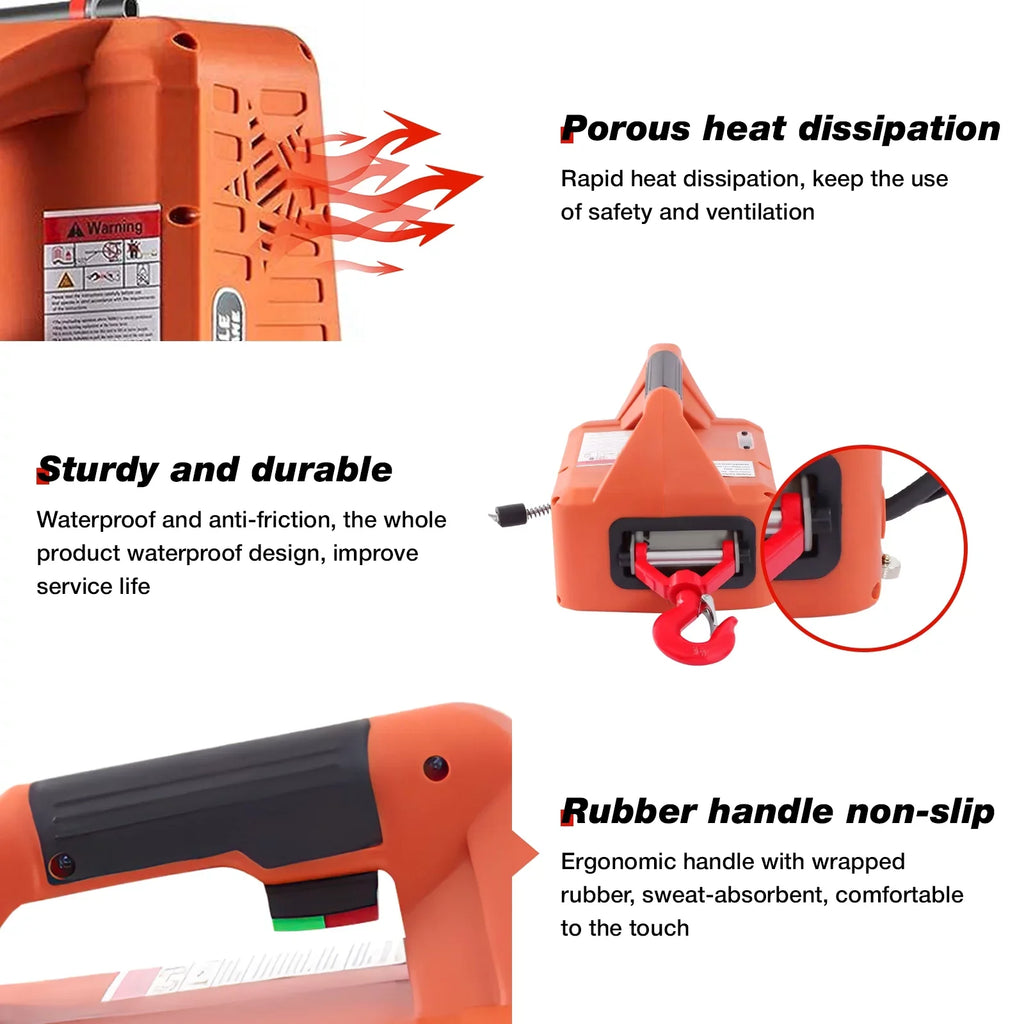Power Remote w/Wire 2200lbs Protection Hoist 2 Crane, 110V and Wireless Winch, Winch, Overload 25ft Height, Lifting Control, Towing for Winch Lifting 1 in Electric Portable Electric