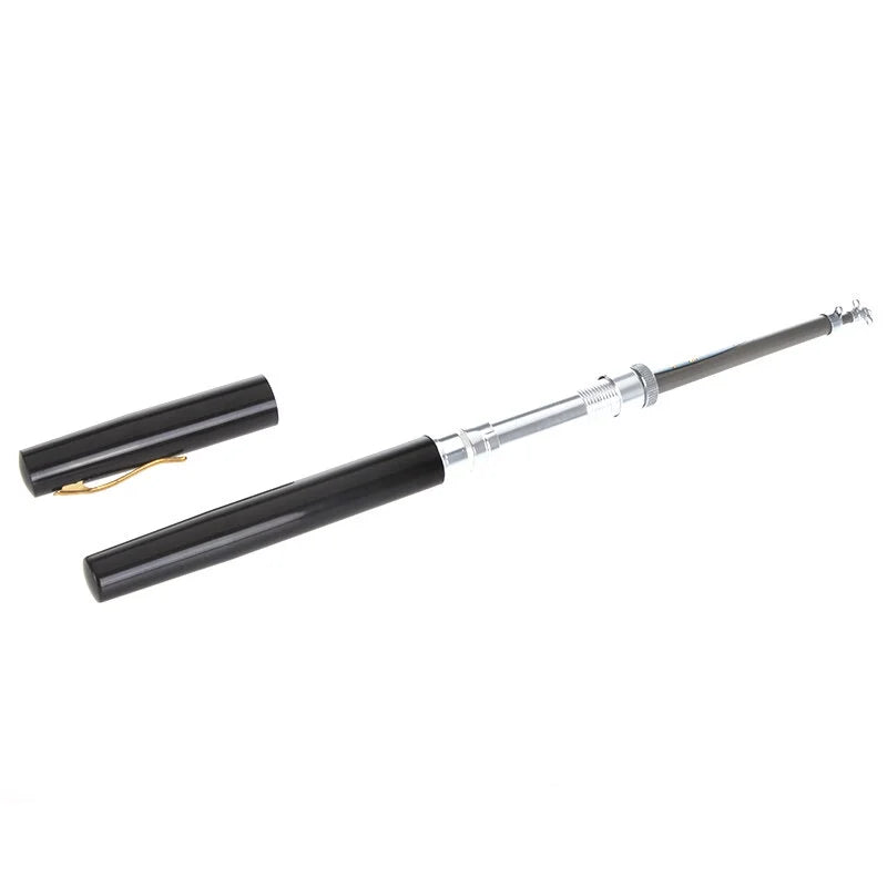 Pen + Reel Aluminum Fishing Pocket Pole Rod Mini