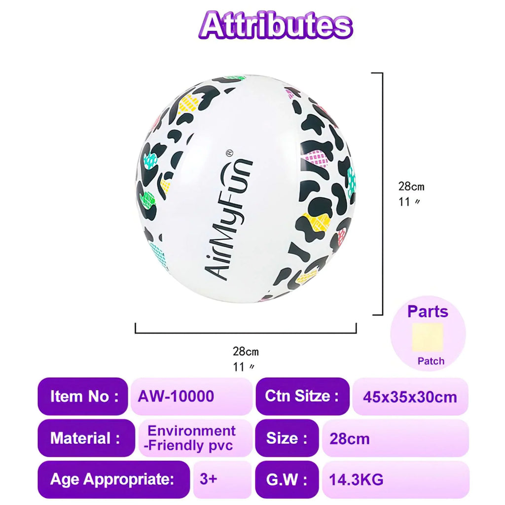 colorful Inflatable ball, both for and suitable cheetah children men pool float, beach