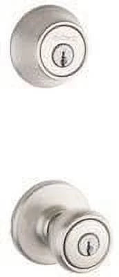 15 K6 Pack, Nickel and CP Knob Tylo Kwikset Single Cylinder Deadbolt by Satin 690T Combo Kwikset Entry