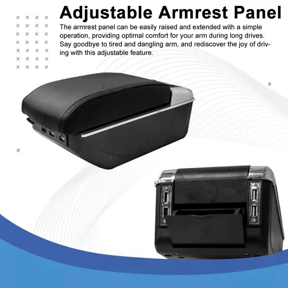 Rest Cushion accessories: armrest USB 7 Car Cushion Cushion Car Universal box,Box Rest Universal Leather Box Rest 7 Cup Armrest 7 USB Universal Leather Nebublu