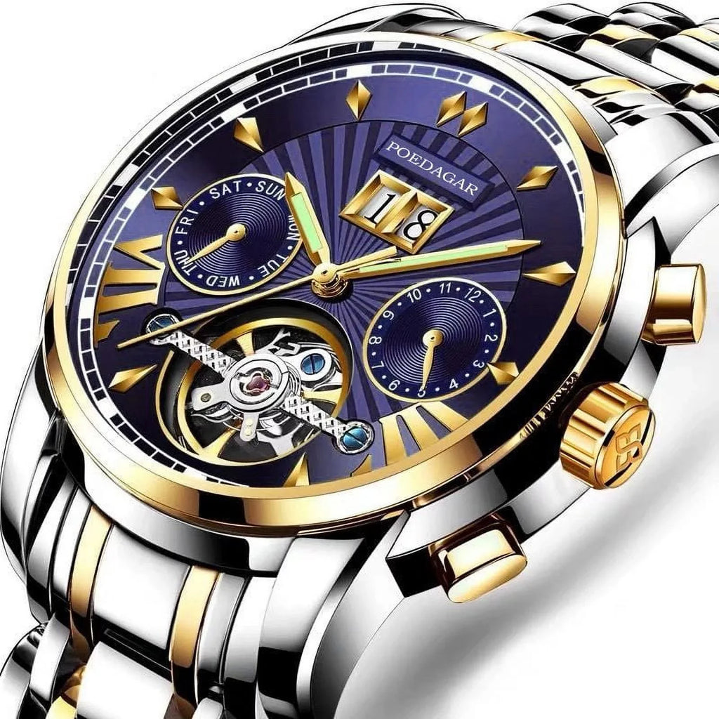 Luxury Watches Stainless Brand Wristwatch POEDAGAR Top Watch Business Waterproof Stain Luminous Men's Men Mechanical Automatic