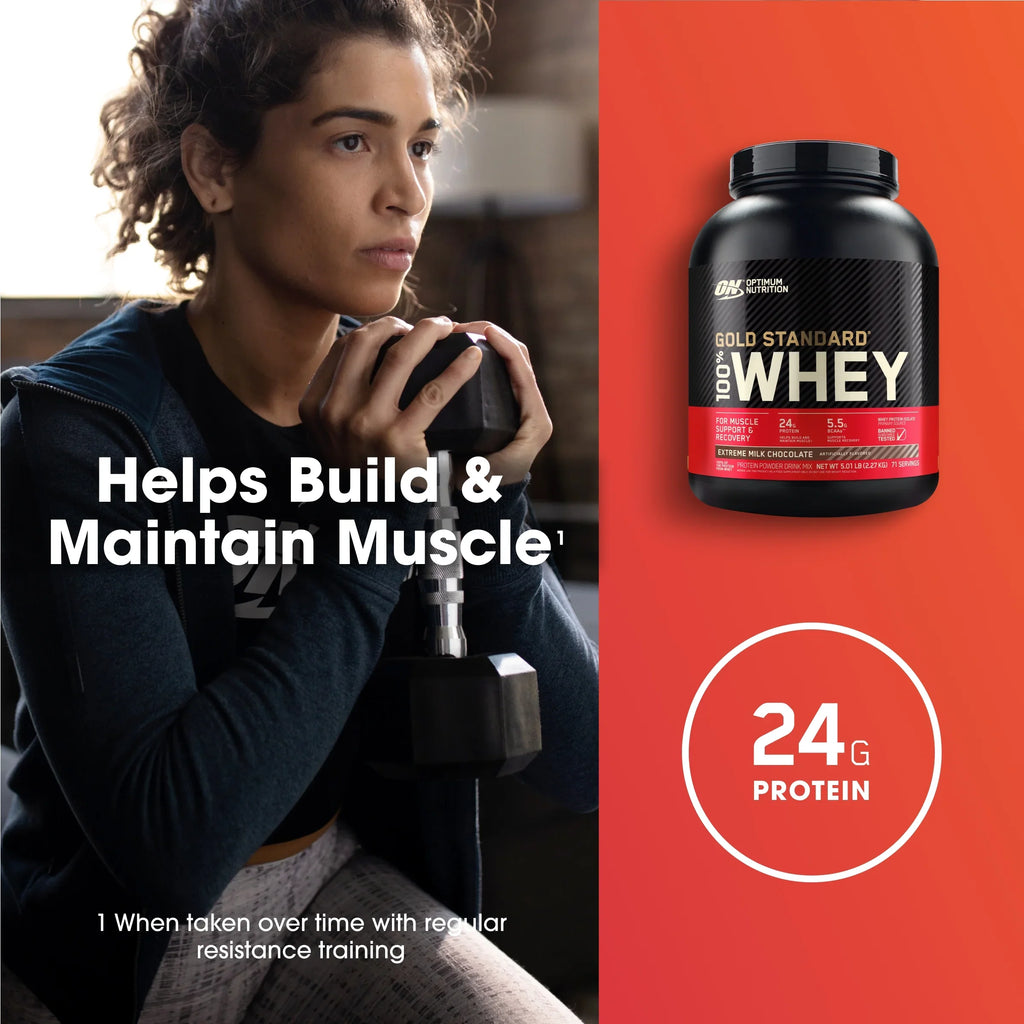 Servings Milk Optimum lb, Nutrition, Standard Whey Protein 71 Gold Chocolate, Extreme 100% 5 Powder,
