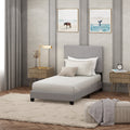 Laval Button Glacier, Slat Piece Bed Twin 12 design, Tufted Frame, Furinno