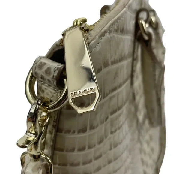 Satchel Brahmin Sugar Cane Duxbury Large Silver/Metallic