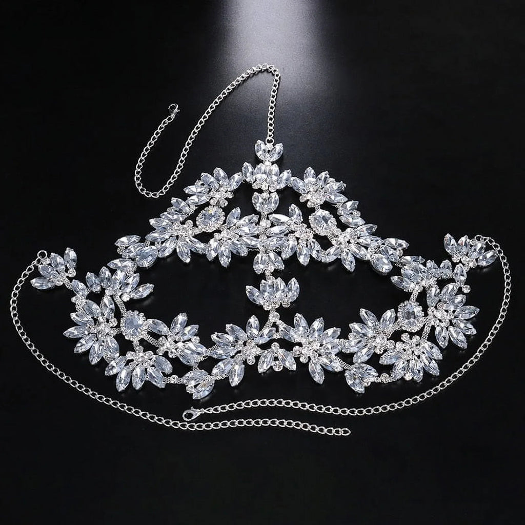 Masks Halloween Women Mask Crystal Masquerade Mask Face for Rhinestone Face Chain