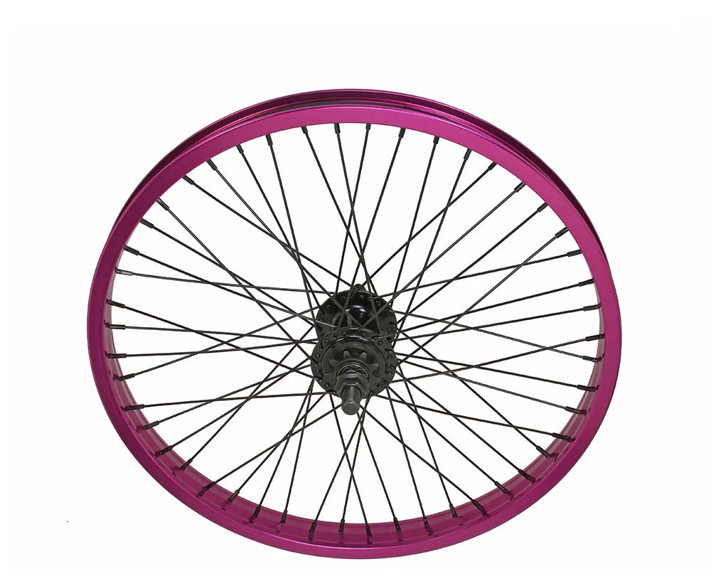 14gSS/Black 9T Driver Spoke Wall Double Axle Wheel Alloy Bike 20 Purple. Sealed x Rear 2.125 Bearing 48 14mm
