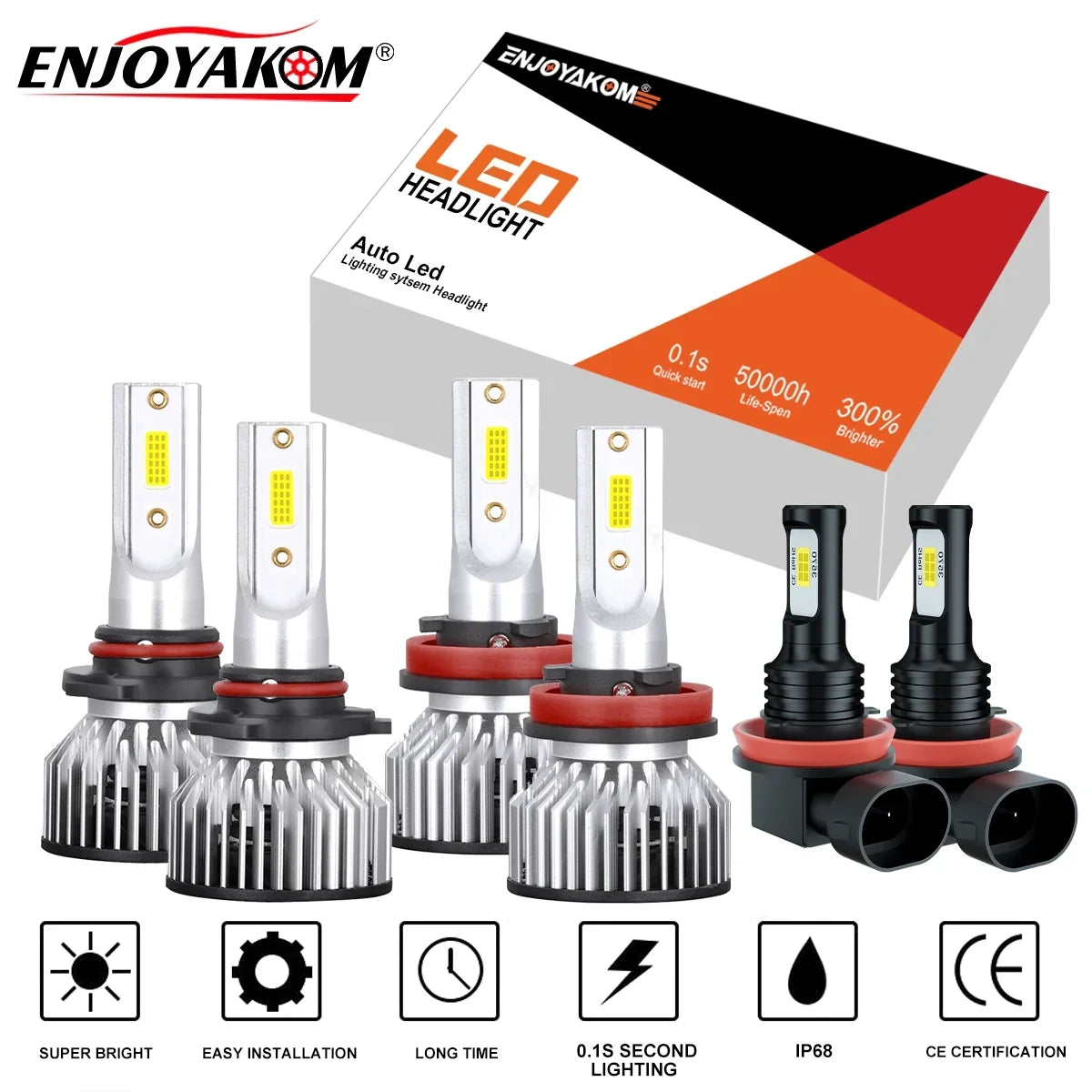 LED Bulbs Bulbs 6000K + CX-9 Beam H11 Low H11 Hedlight Mazda 2013-2015, 9005 LED Light For Fog 6pcs High
