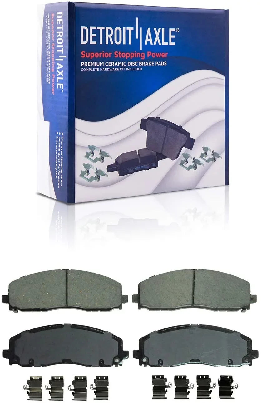 Dodge 12.99" Detroit Brake Brake VW & Front Chrysler Town Grand - Journey Ram Brakes Country Kit Replacement C/V Rotors Pads: for Axle Ceramic Pacifica Rotor Routan Caravan