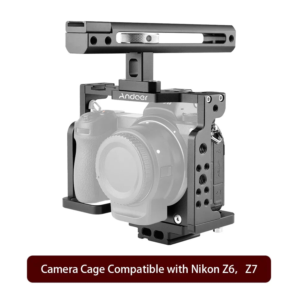 Cold Aluminum with with Nikon Camera + Kit Compatible Z6/Z7 Handle Cage Camera Mount Shoe Andoer C15-B DSLR Alloy