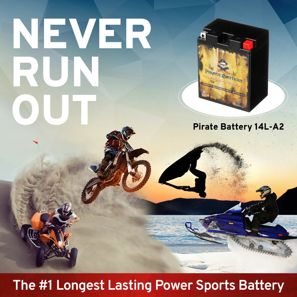 Efi Ah, Battery 190 Cca) Snowmobile 1993 Battery for Volts,14 Pirate Arctic Cat 12 Yb14l-a2 Wildcat (14l-a2