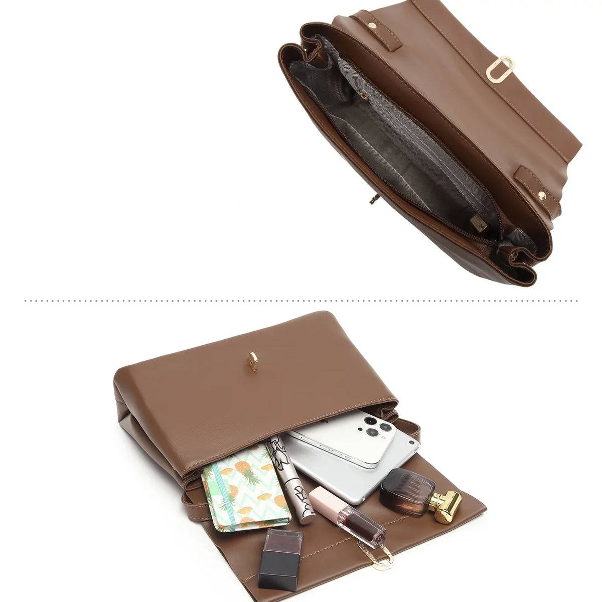 PU Scarf Silk Brown Flap women Handle Leather handbags crossbody ladies Shoulder Women's bag Bag hand square bags bags