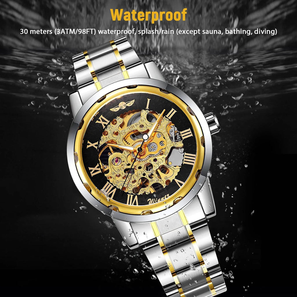 Watch Waterproof Wristwatch Stainless US Steel Luxury Men's Mechanical Automatic