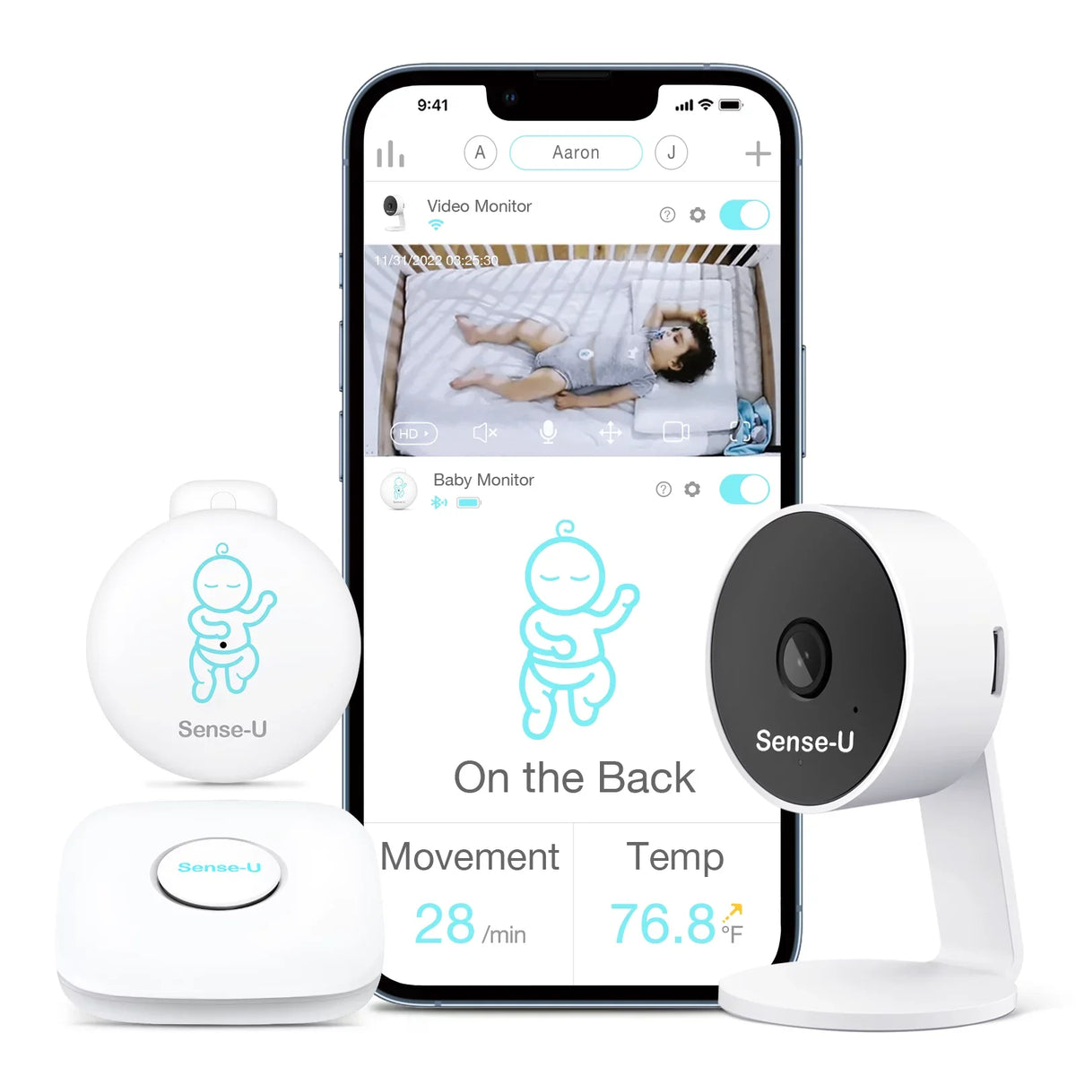 Smart High/Low with Audio, Baby Sense-U Monitor Motion, Video Vision, Temperatures, 2-Way Monitor Abdominal Range Night Movement, You Detected 3+Camera, Baby No That Notifies Long for Rollover, Talk,