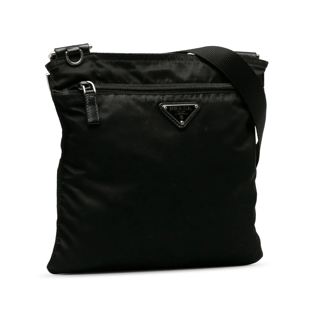 Authenticated Black Pre-Owned Nylon Tessuto Prada Crossbody Fabric Unisex (Good) Bag Crossbody