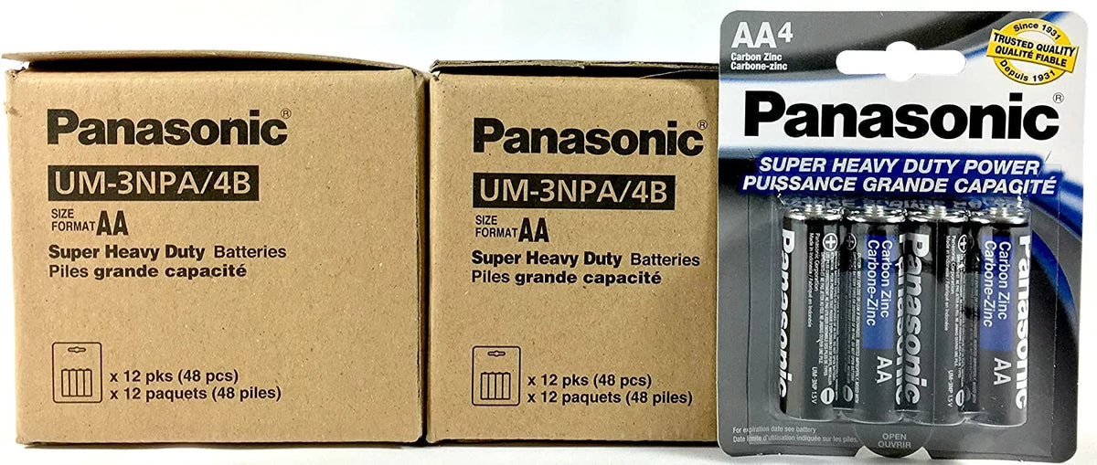 Battery Panasonic AA Double Duty 1.5v Zinc Batteries Heavy Power Super A 100pc Carbon