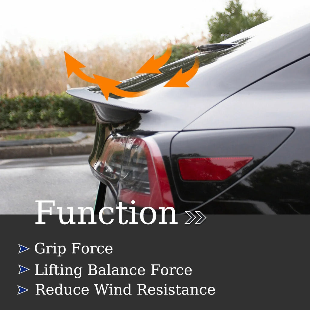 Lip - Fiber) Model Trunk Wing 2023 Carbon 3 2017 For Spoiler Tesla Rear (Matte
