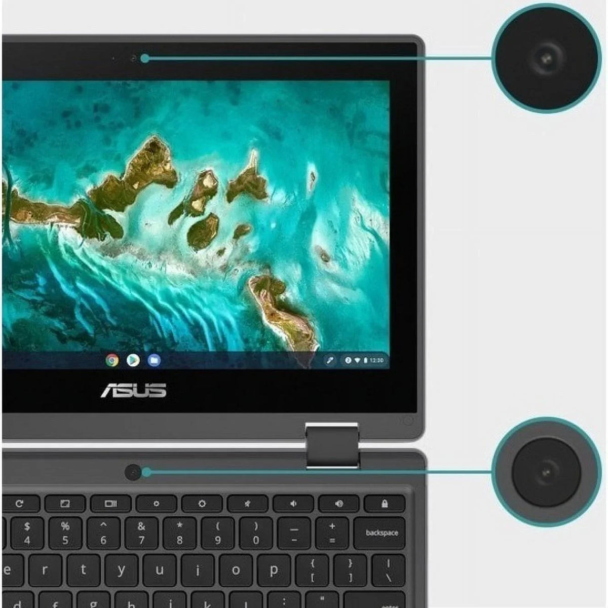 SSD, 11.6" Flip Celeron Asus Chromebook CR1100FKA-YZ184T 64GB N5100, ChromeOS, Touchscreen, Intel