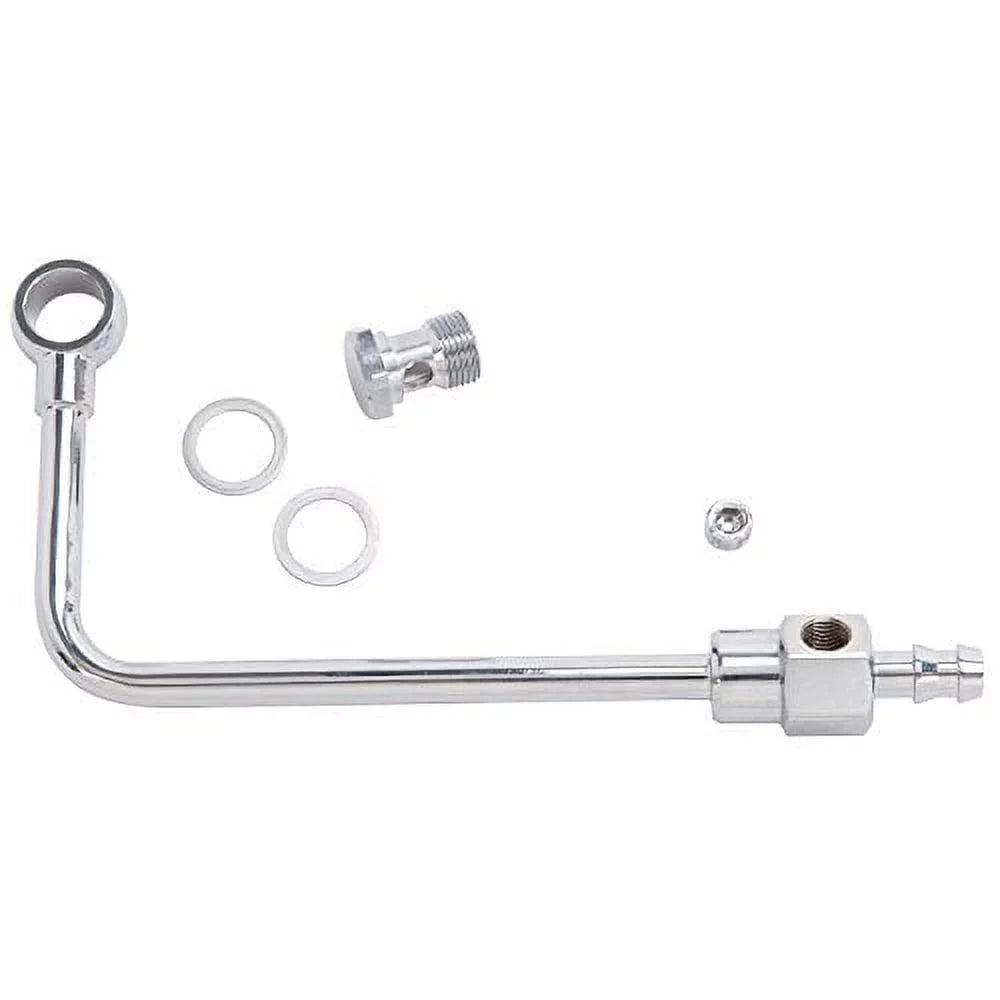 Steel Line with 3/8 8126 Kit Barb Chrome Fuel Edelbrock Fitting