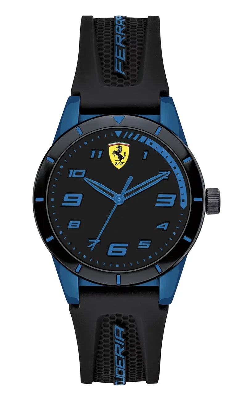 Ferrari Case Silicone Men's Watch, Strap 34mm Black/Blue Redrev