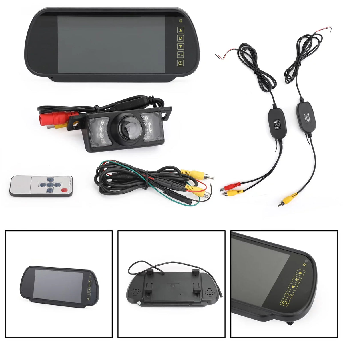 Rear Kit Monitor Rear IR Night Camera + View Car 7" View Mirror Wireless
