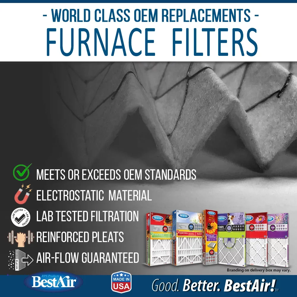 BestAir Series Furnace 13 20x25x4 Filter HW2025-13R 3000 MERV Honeywell