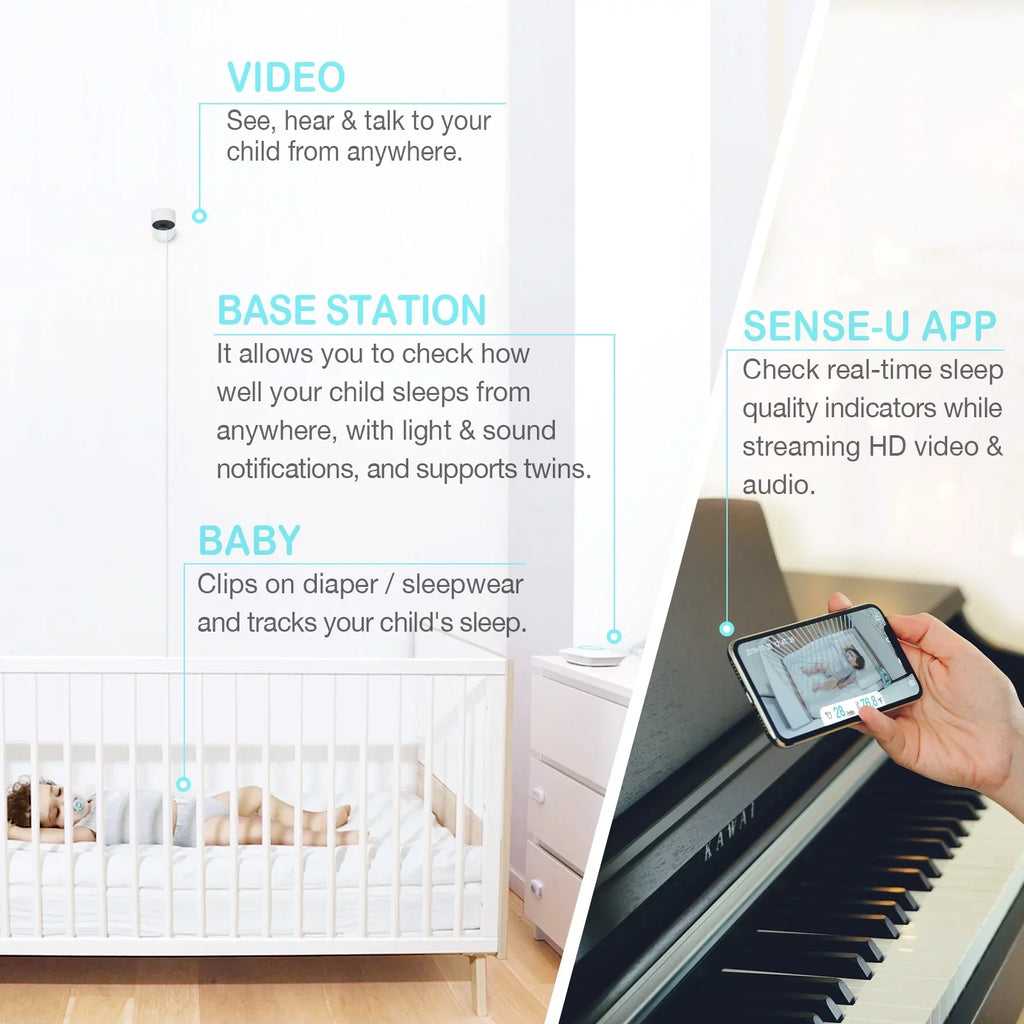Smart High/Low with Audio, Baby Sense-U Monitor Motion, Video Vision, Temperatures, 2-Way Monitor Abdominal Range Night Movement, You Detected 3+Camera, Baby No That Notifies Long for Rollover, Talk,