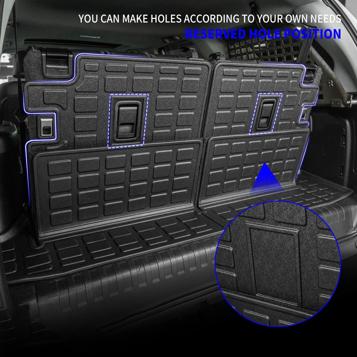 Trunk 7 Fit Accessories Liner 4 2nd&3rd Runner Row) Cargo 4Runner Seats 2010-2023 Mat Toyota (Fit