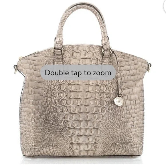 Satchel Brahmin Sugar Cane Duxbury Large Silver/Metallic