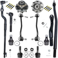 4WD Bearing 4 Detroit F-250 Kit 2002 2003 Super Suspension 2001 - 2 Hubs 2000 00-04 F-350 Sway Tie Bars Axle Ball Replacement Front 2 Wheel for Duty, Joints Rods 2004 4 12pc