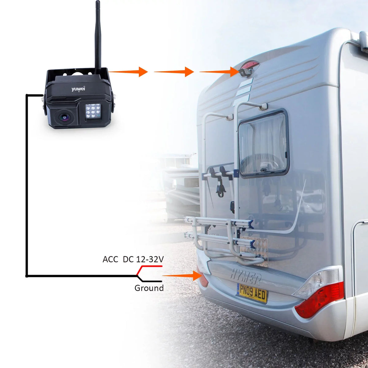 and Vision Definition Digital Yuwei with Night Trucks, Trailers RVs, Wireless for High Camera Backup YW-AHD0628 Cars,