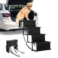 Foldable High Beds,Trucks,SUV,Car Pet Stairs,Lightweight Frame for Ramp,Metal Nonslip Portable 4 Sunb Stairs Steps