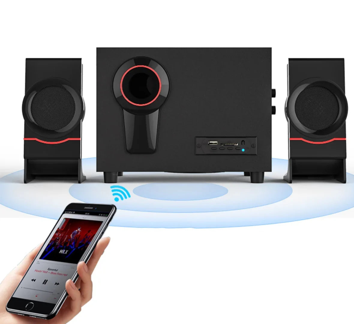 Classic PC/Laptop Wired USB2.1 Bass Vintage Retro Music HiFi Speaker, Mini Subwoofer, design Bluetooth Desktop Speaker Portable for Wood 4.2 Wooden Computer Speakers