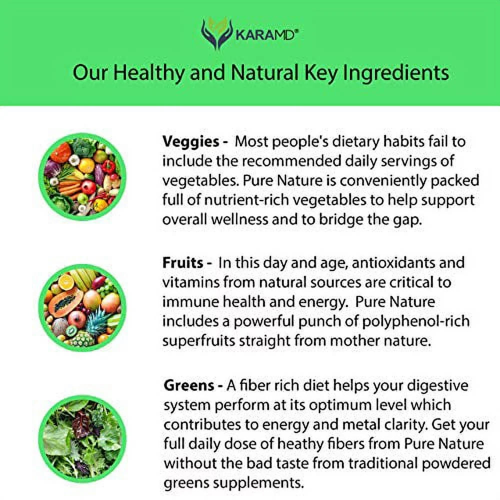 Capsules Antioxidant Nature & KaraMD Health | Greens, Vegetable Fruit Supplement Vitamins, Pure 120 | Fiber & Digestion Natural Whole Immunity Energy, | Superfood & Boost, Dr Formulated Nutrition Food