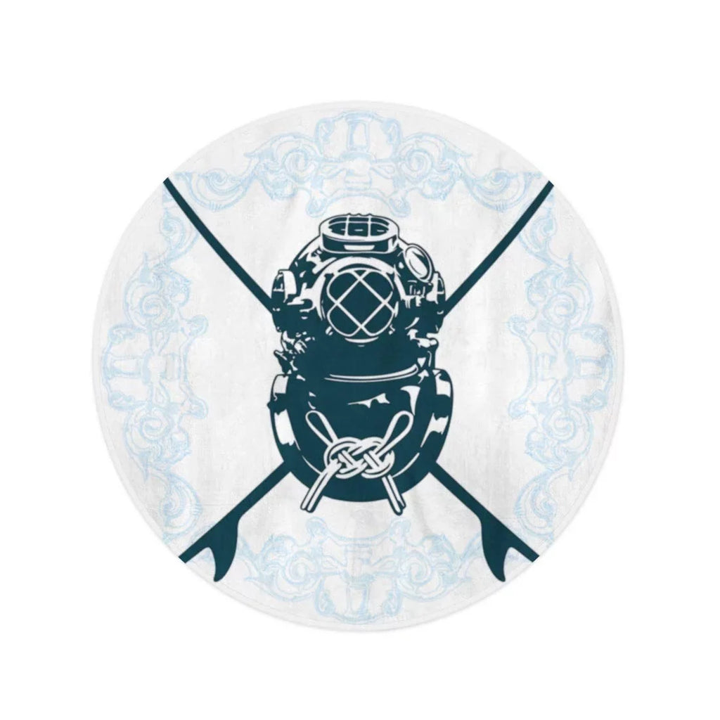 Towels Circular Beach Travel Mat SIDONKU Round 60 Surf Circle Antique Towel Blanket Aqualung Activity Suit Throw Beach Shield Diving inch Surfboard Tapestry Classic