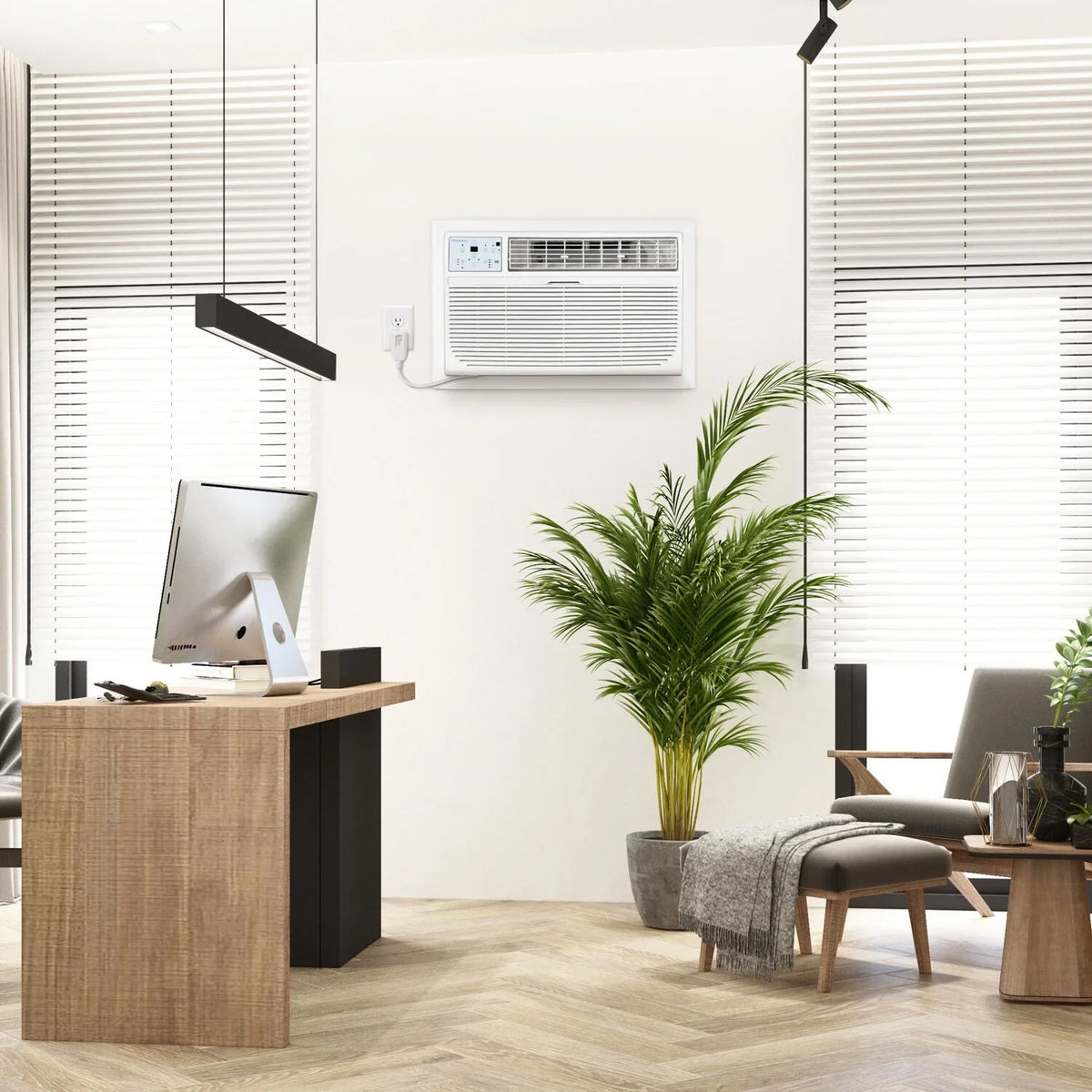 Through-the-Wall Sq. 700 Keystone Ft. Conditioner, White BTU 14,000 Air