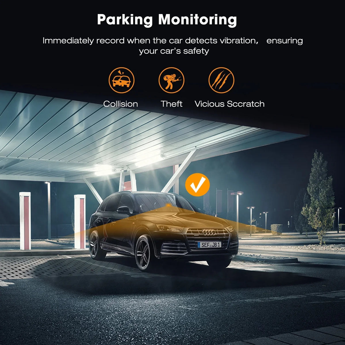 170° Night Dash Mode, LCD Cam,4K Cam G-Sensor Dash GPS, Car with Angle, Vision, Wide Camera Front 2" Parking TOGUARD Screen WDR,