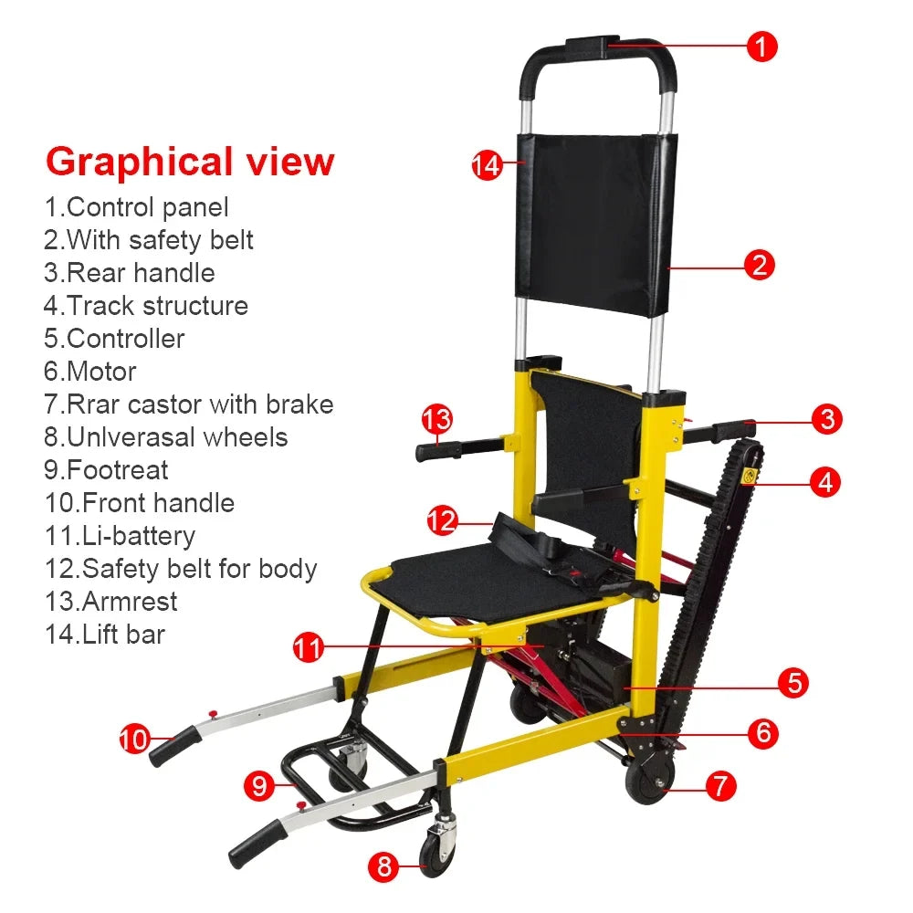 Elderly Chair Motorized Electric Elderly Chair Lifting Stair Stair Assist Climbing Wheelchair,