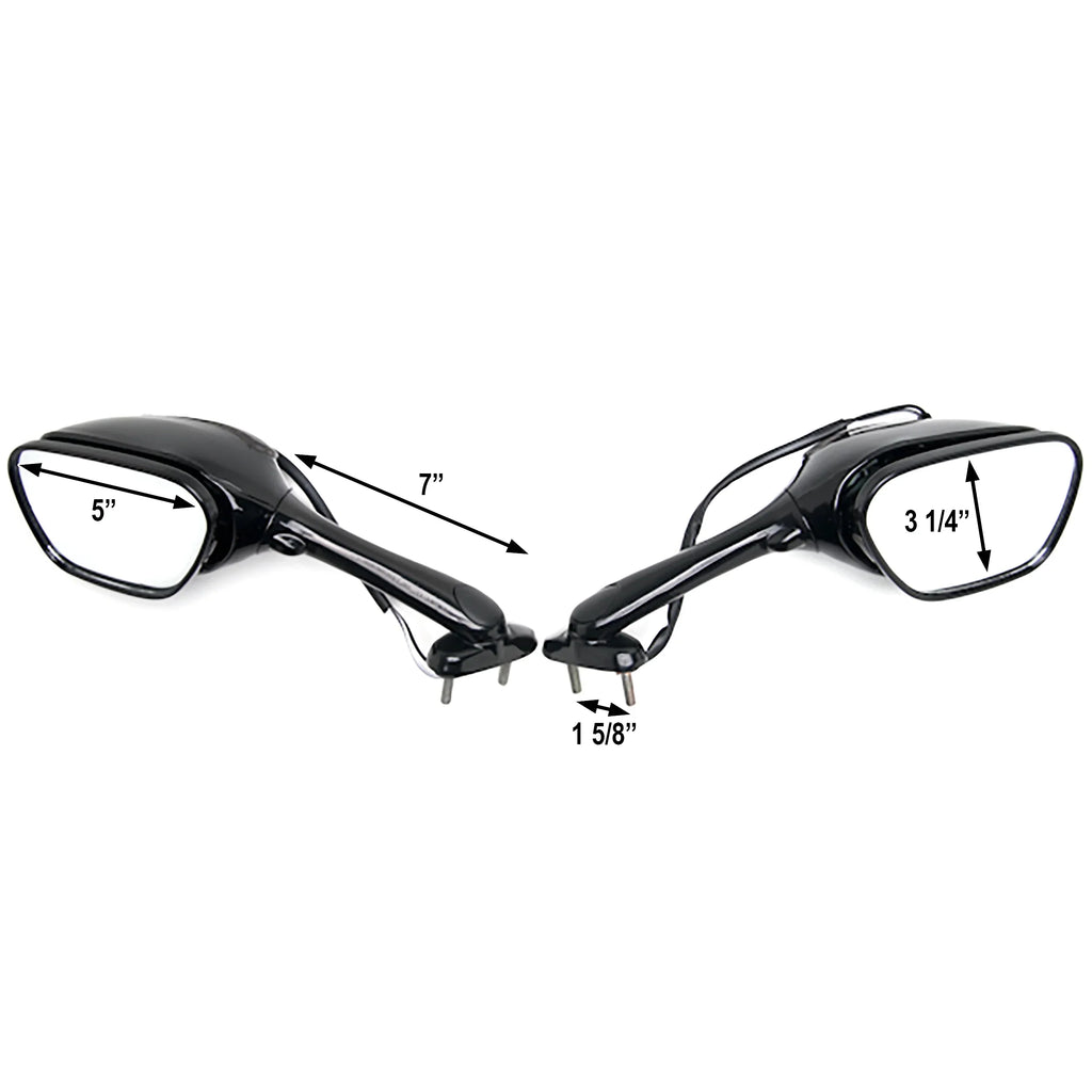 Motorcycle GSXR & Krator Mirrors GSX-R1000 Turn 2005-2009 Suzuki Right Black 1000 Left with / Signals Compatible