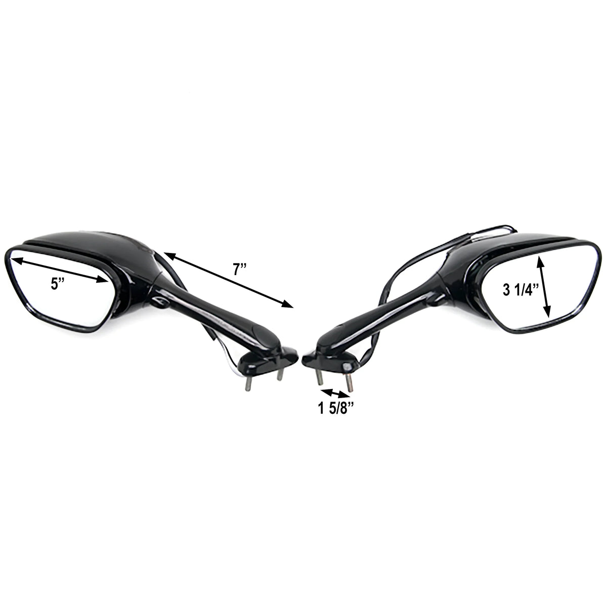 Motorcycle GSXR & Krator Mirrors GSX-R1000 Turn 2005-2009 Suzuki Right Black 1000 Left with / Signals Compatible