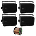 Proof Foot Speaker 16-Gauge 200 Audio 3-Way PLMR24 (Black), Wire Pyle 50 x Speaker System Marine climate 3.5'' and Watt 4 Enrock Box New Mini
