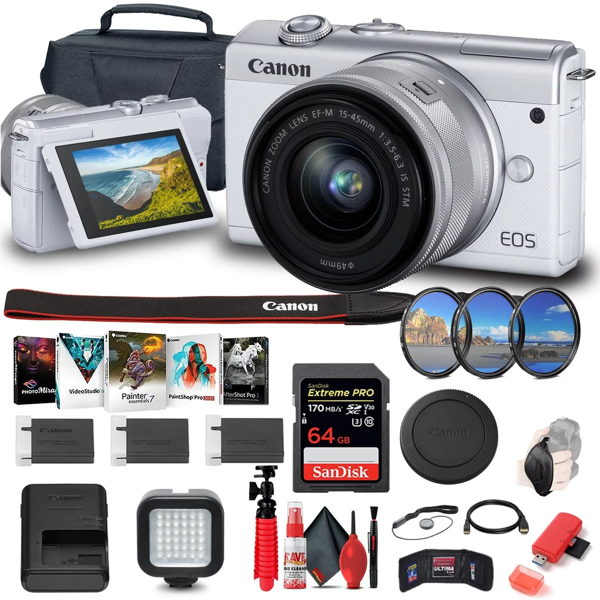 Mirrorless with Canon Lens M200 15-45mm More Camera EOS + (3700C009) Digital