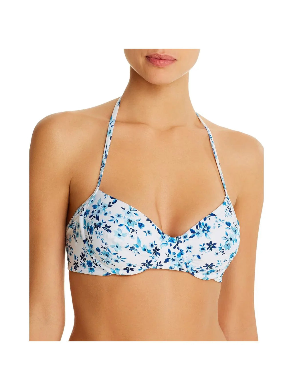 Swim Halter Blue Womens Underwire Top Floral DD Shoshanna