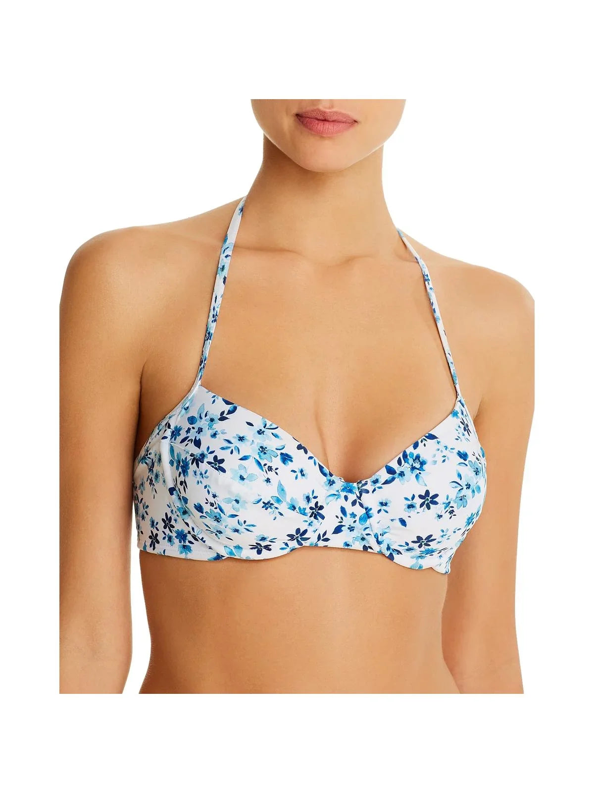 Swim Halter Blue Womens Underwire Top Floral DD Shoshanna
