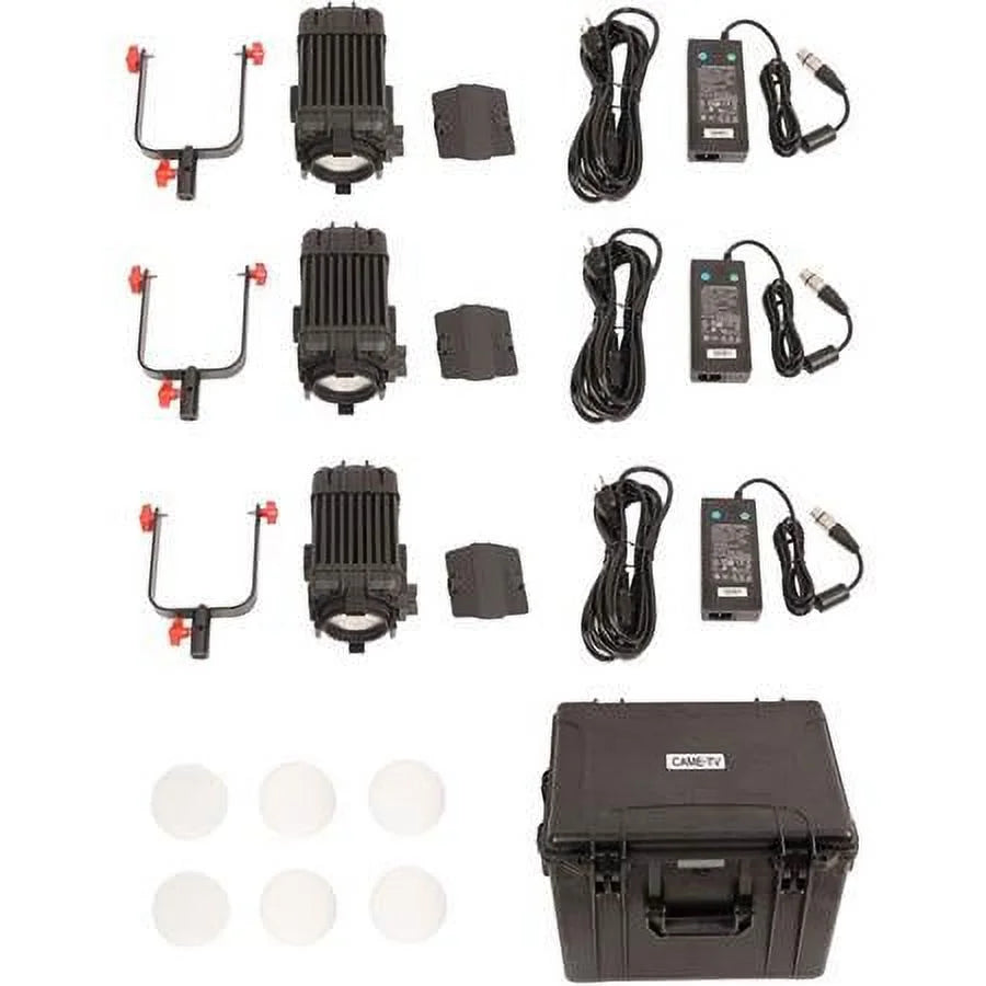 Fresnel 100W 3-Light Boltzen LED Focusable Bi-Color Kit
