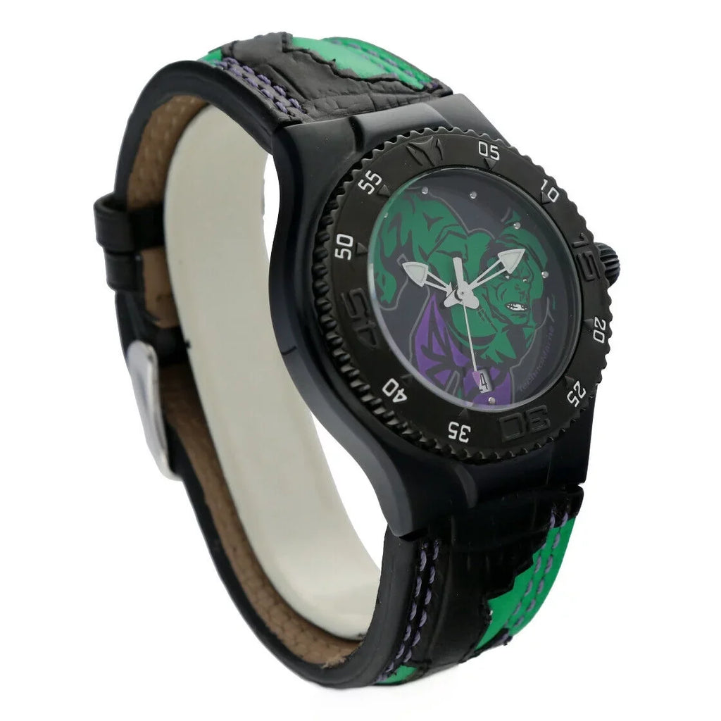 PVD Marvel Hulk Quartz Leather Men's MV3H08 Plated Steel Technomarine Watch