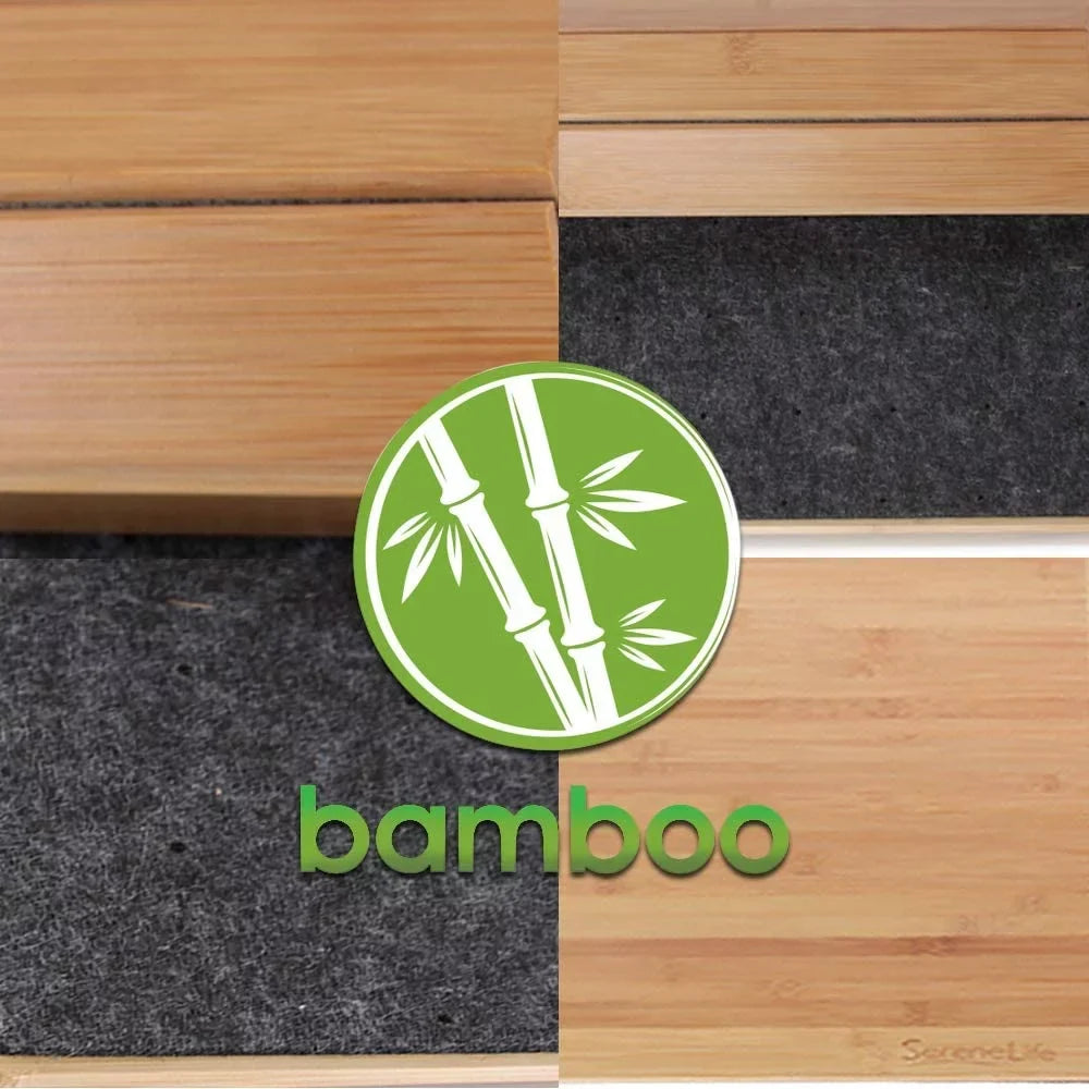 Natural Slip Fold Bamboo Bath Floor SLFBMT20 Up SereneLife Mat Non