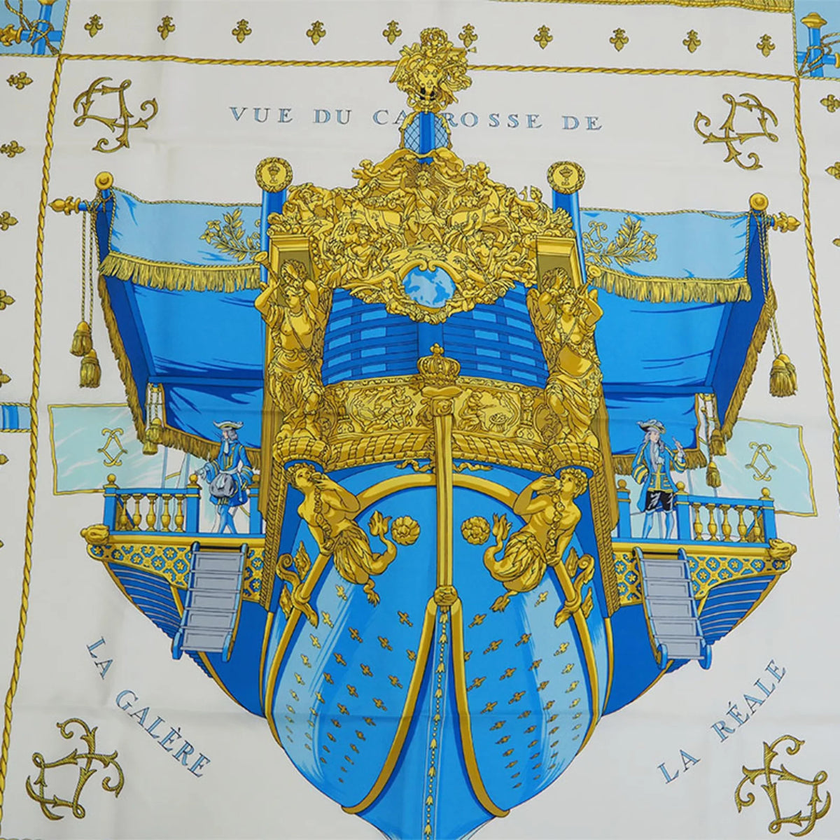 New) (Like Hermes Blue Scarf Light Silk Pre-Owned