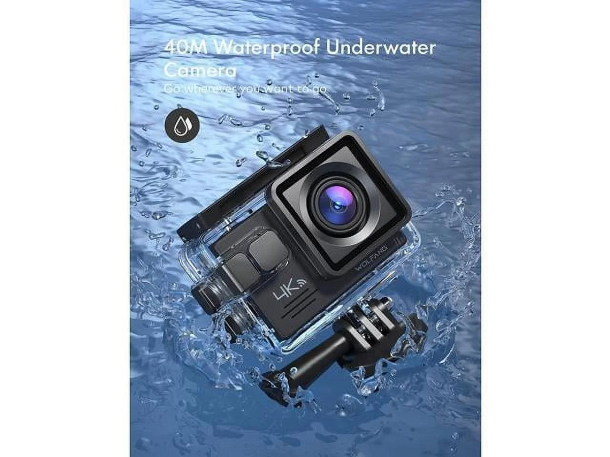 GA100 with Control, Wide Batteries 170° EIS, Camera, Accessories Mount and Camera Remote 4K 20MP Kit Angle 30FPS, Dual Waterproof 2x1050mAh 40M Microphone Camera Action Underwater Helmet WiFi